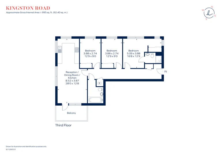 Floorplan 1 for Kingston Road, London, SW20