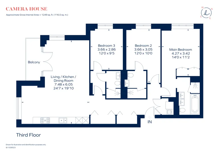 Floorplan 1 for Pinewood Gardens, TW11