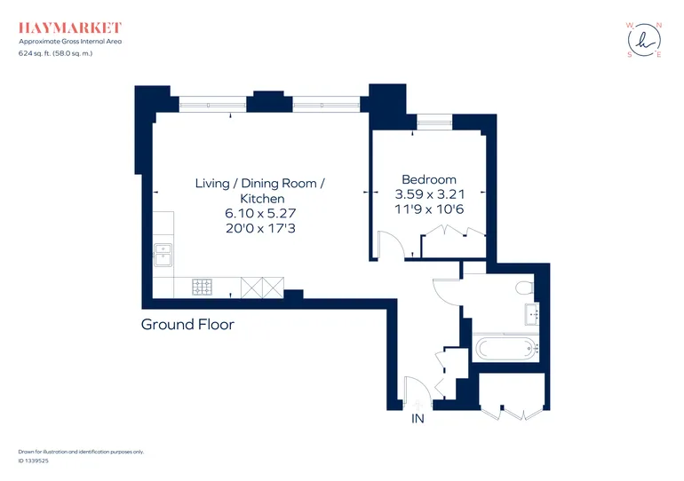 Floorplan 1 for Pinewood Gardens, Teddington, TW11