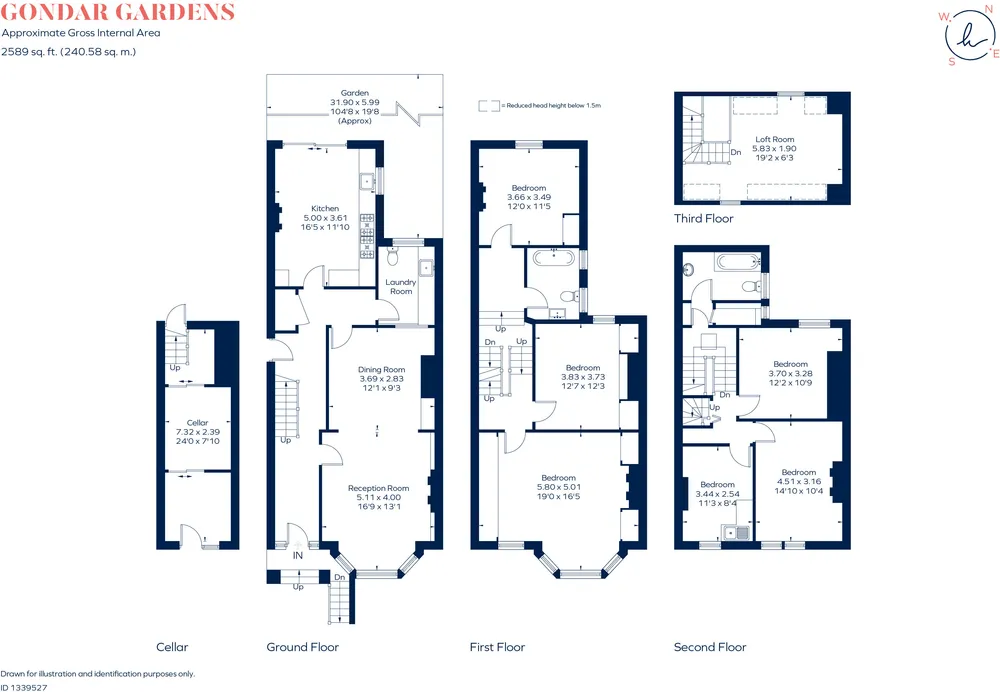 Floorplan for Gondar Gardens, London, NW6