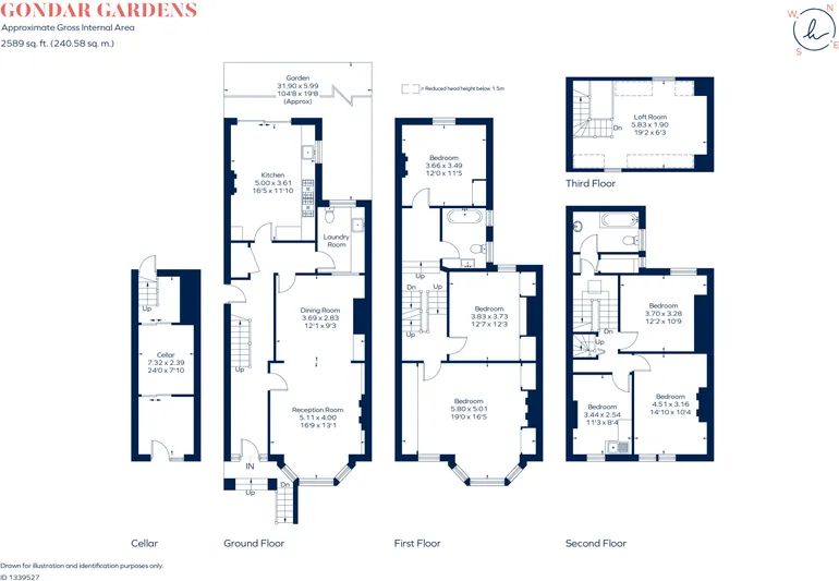 Floorplan 1 for Gondar Gardens, London, NW6
