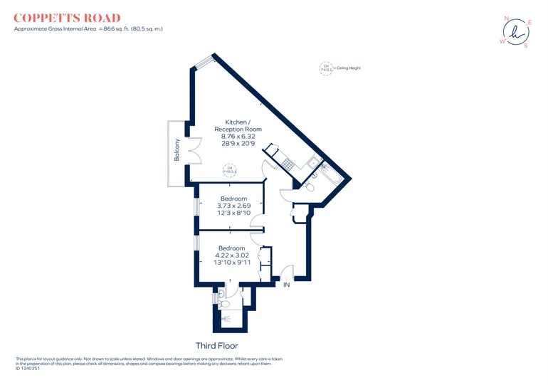 Floorplan 1 for Coppetts Road, London, N10