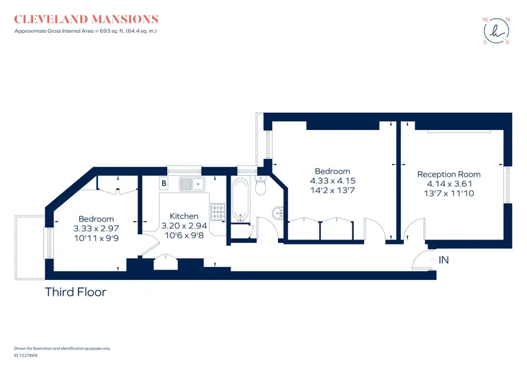 Floorplan 1 for Widley Road, London, W9
