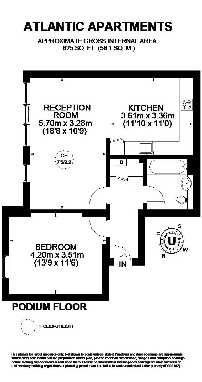 Floorplan 1 for Atlantic Apartments, E16