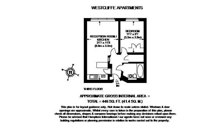 Floorplan 1 for Westcliffe Apartments Paddington W2