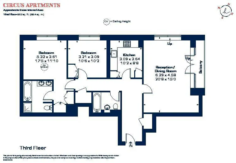 Floorplan 1 for Westferry Circus, E14