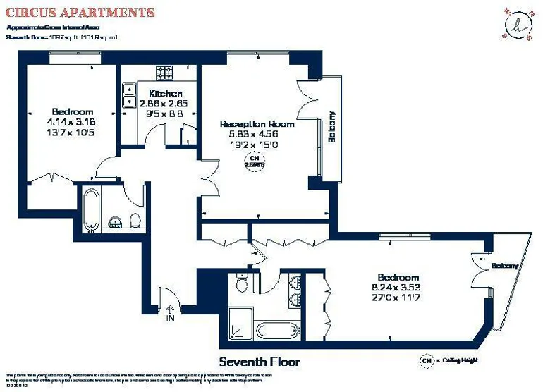 Floorplan 1 for Westferry Circus, E14
