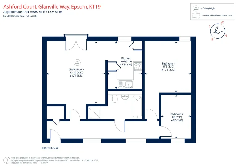 Floorplan 1 for Glanville Way, Epsom, KT19