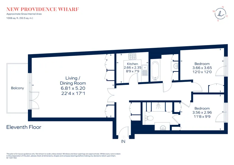 Floorplan 1 for Fairmont Avenue, London, E14