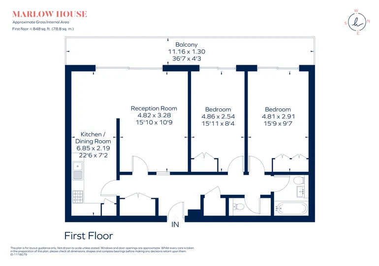 Floorplan 1 for Portsmouth Road, Kingston Upon Thames, KT1