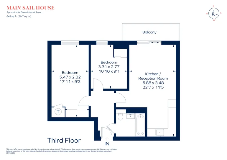Floorplan 1 for 1 Mast Quay London SE18