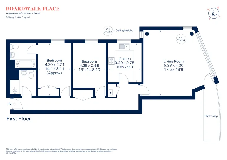 Floorplan 1 for Boardwalk Place, London, E14