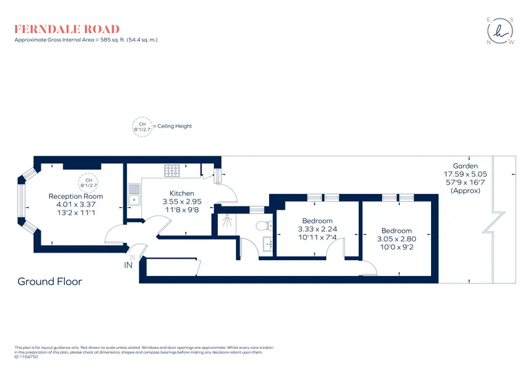 Floorplan 1 for Ferndale Road, London, SW4
