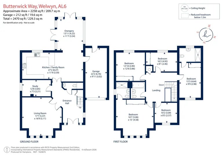 Floorplan 1 for Butterwick Way, Welwyn, AL6