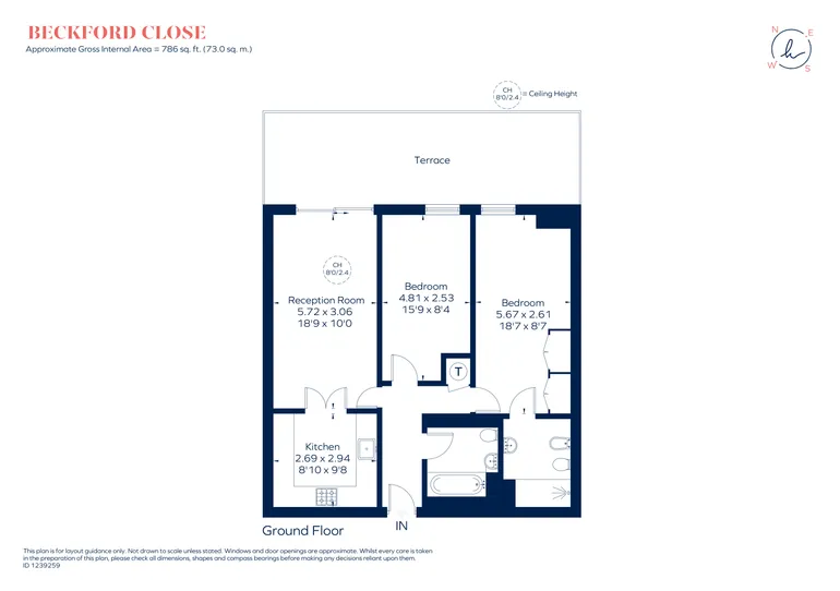 Floorplan 1 for Beckford Close London W14