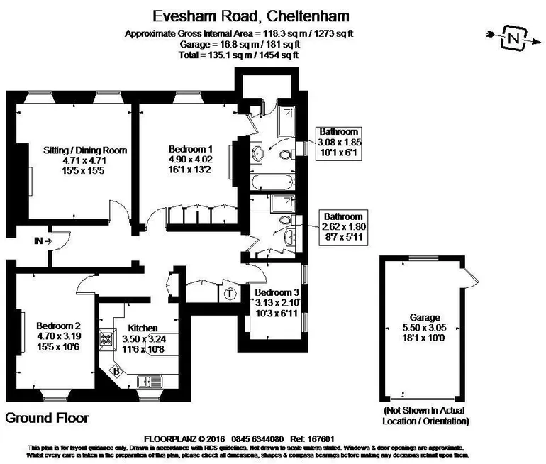 Floorplan 1 for Evesham Road Cheltenham GL52
