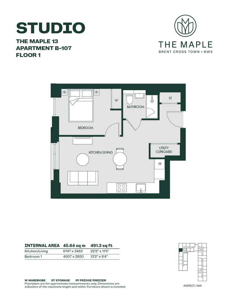 Floorplan 1 for The Maple, Aviator Drive London NW2