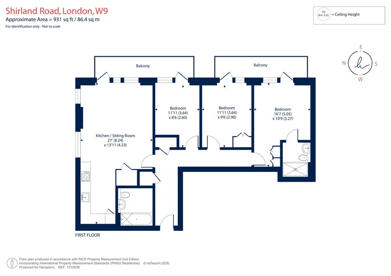 Floorplan 1 for Shirland Road London W9