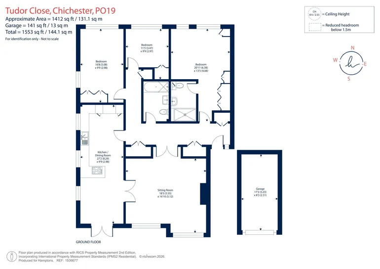 Floorplan 1 for Tudor Close, Chichester, PO19