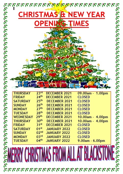 Christmas Eve Readings 2022 Christmas Opening Times | Blackstone | Estate Agents In Kinson, Bournemouth