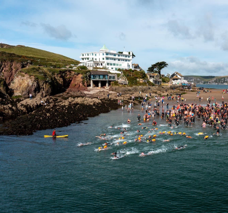swimmers at the beach
