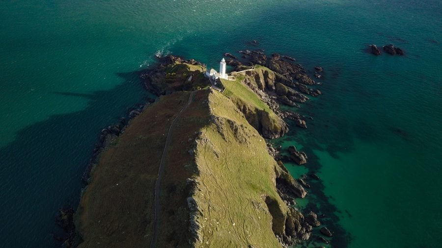 aerial view of lighthouse