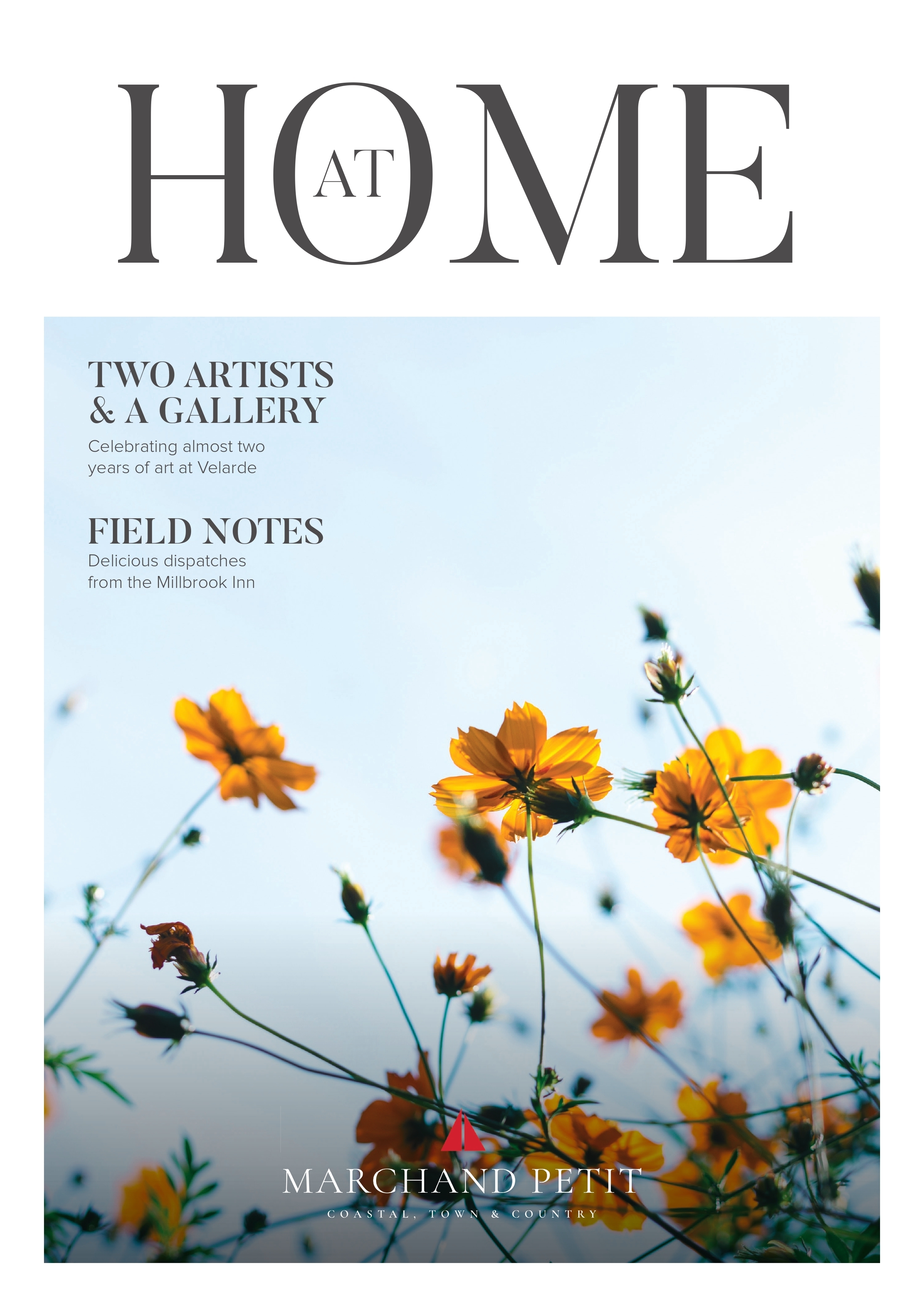 Marchand Petit Issue 10 Front cover with sky and blue flowers