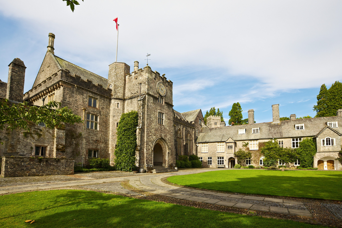 Photograph of Dartington Hall in Totnes, a grand estate and attraction in the South Hams