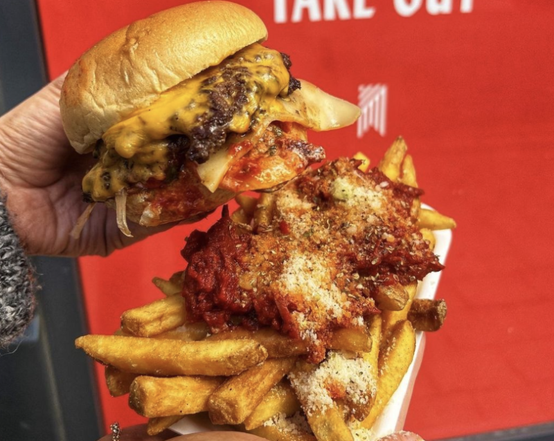 Meat:Stack burgers and stacked fries