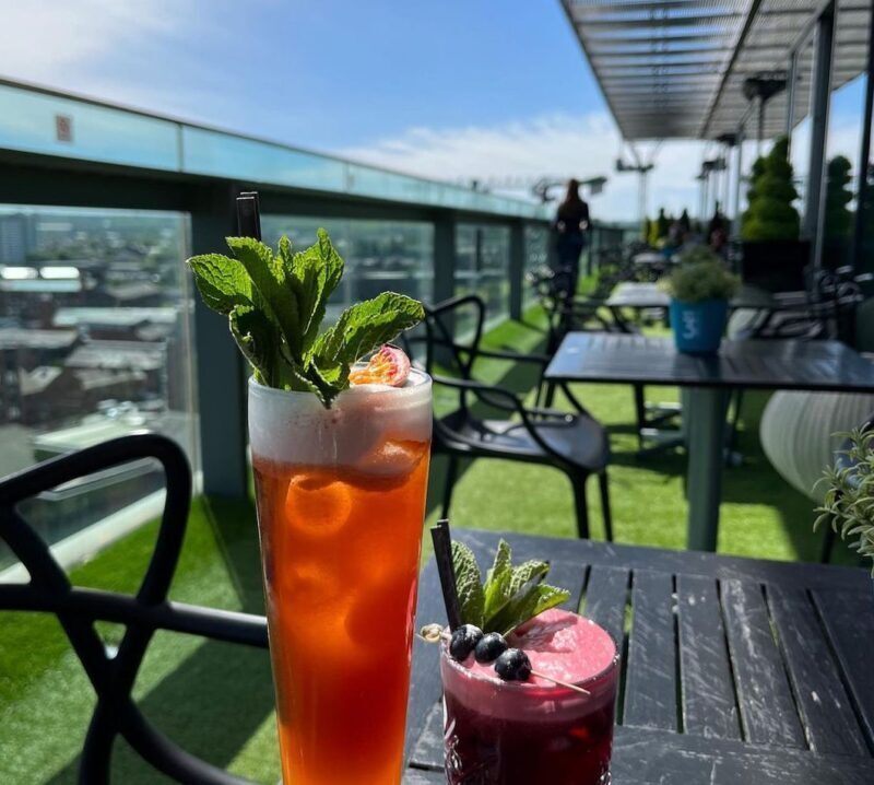 Cocktails at the sky lounge