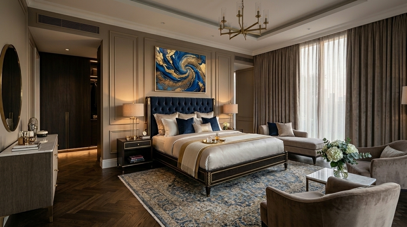 high end bedroom interior