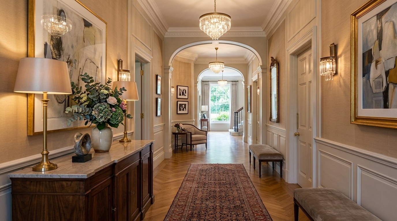 high end home hallway