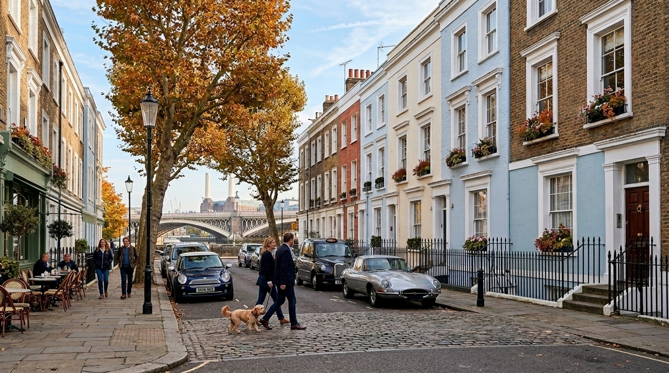 AI generated image of a typical street in Chelsea