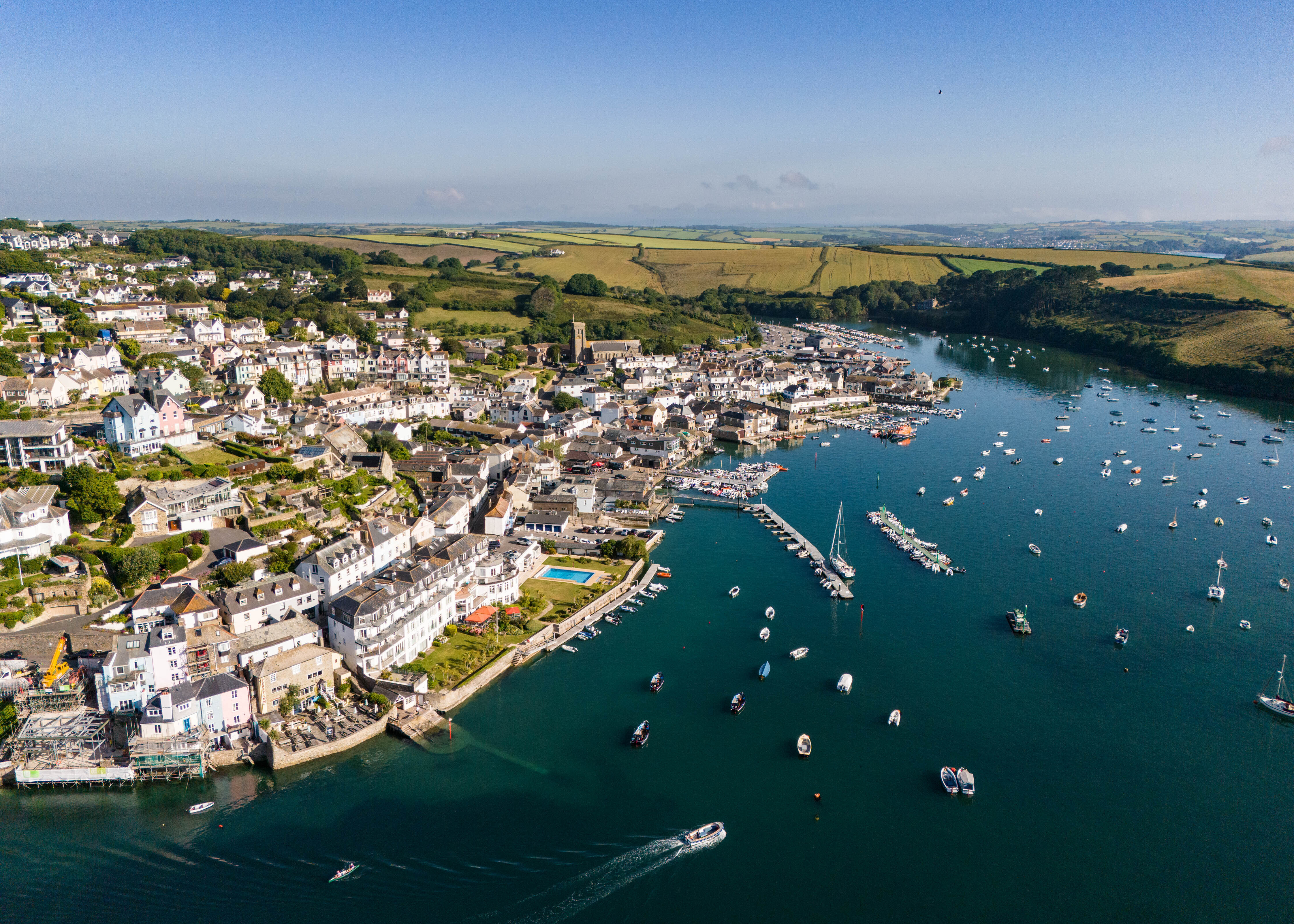 view over salcombe town and harbour