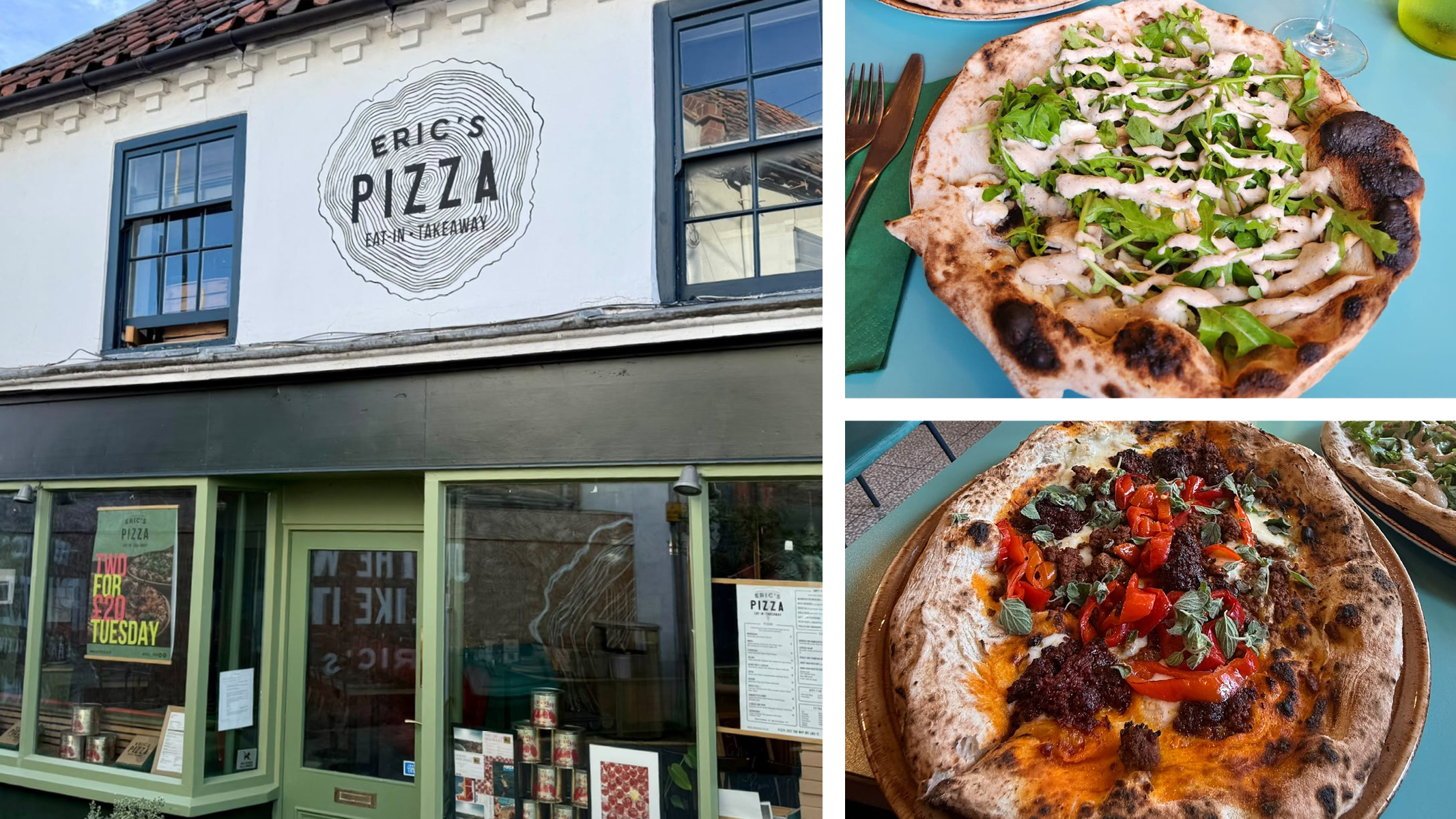 Rachel and Hana from Sowerbys Holt visiting Eric's Pizza